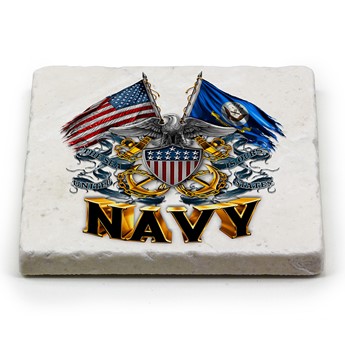 Double Flag Eagle NAVY Shield