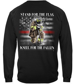 Firefighter I Stand for the Flag kneel for the fallen