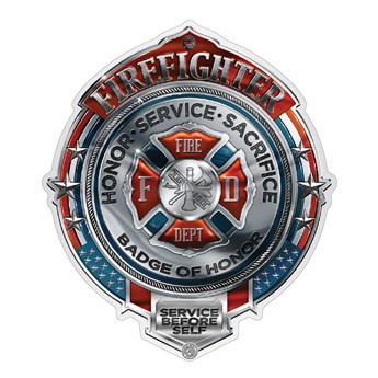 Fire Honor service Sacrifice Chrome Badge