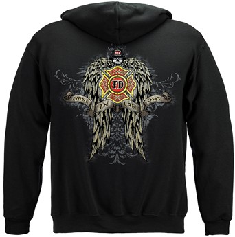 Firefighter Skull Wings Full