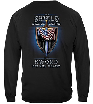 Law enforcement Police Sword and Shield Blue live mater thin blue line back the blue