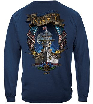 US NAVY USN Sailors Navy Battle Ship Destroyer Full Steam Ahead Vintage Navy Tattoo